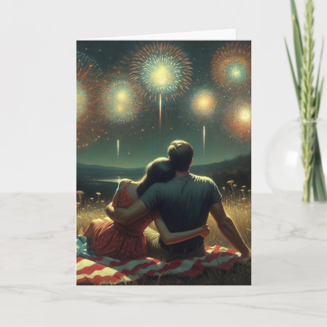 Cartão Romântico 4 de julho (Frente)