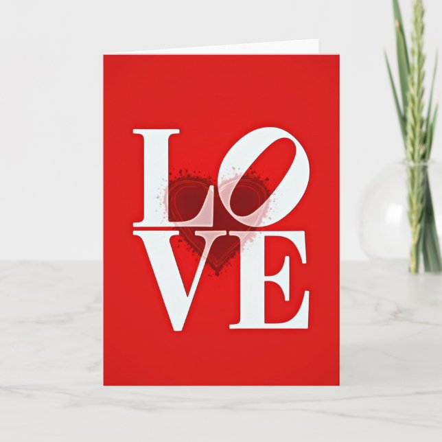 Cartão Romântico Coração de Amor (Frente)