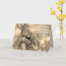 Cartão Romântico de Amor de Coelho para o Ente Que