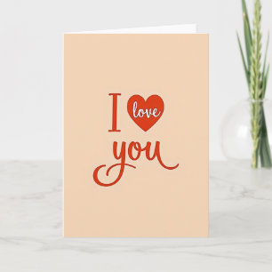 Cartão Romântico de Amor Pêssego