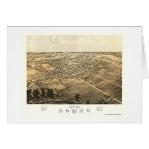 Cartão Romeo, mapa panorâmico do MI - 1868