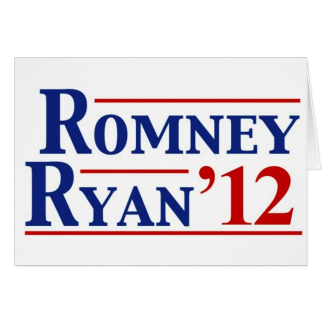 Cartão Romney Ryan 2012 (Frente Horizontal)