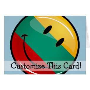 Cartão Ronda de sorriso de bandeira lituana