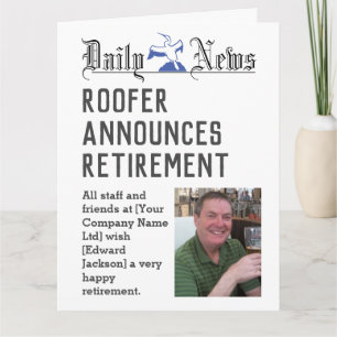 Cartão Roofer Retirement Card to Personalise