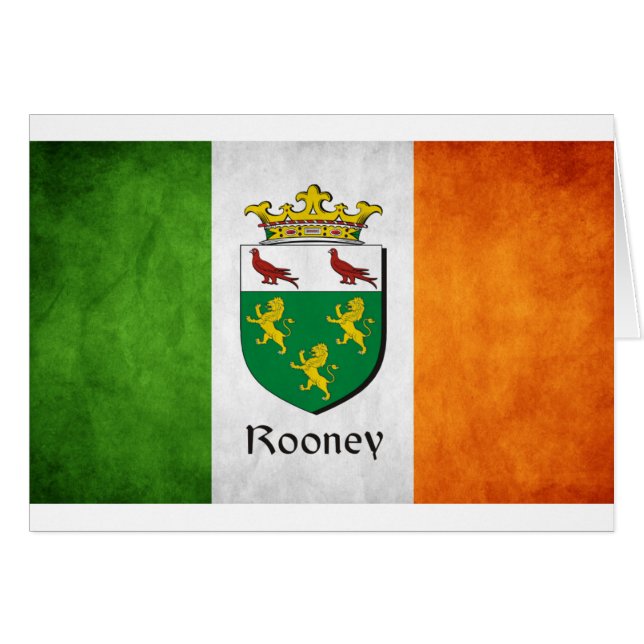 Cartão Rooney Irish Flag (Frente Horizontal)