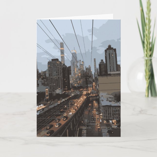 Cartão Roosevelt Island Tram Nova Iorque Sky View (Frente)