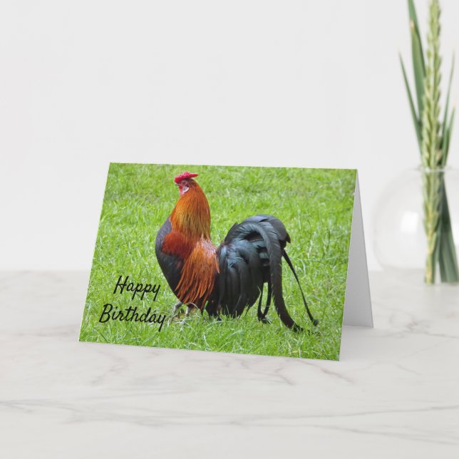Cartão Rooster Birthday (Frente)