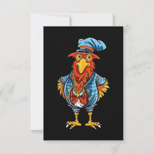 Cartão Rooster de Cartoon Encantado