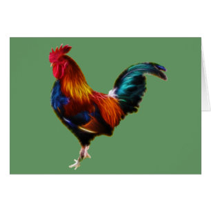 Cartão Rooster de Fractalius Leghorn