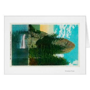 Cartão Rooster Rock no Rio Columbia