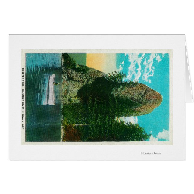 Cartão Rooster Rock no Rio Columbia (Frente Horizontal)