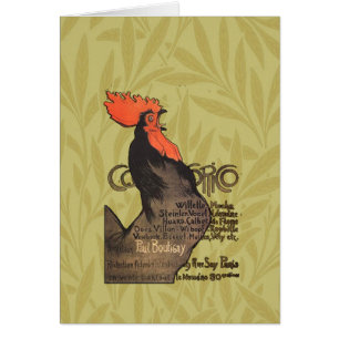 Cartão Rooster Steinlen Cocorico Arte Francesa