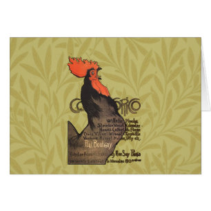 Cartão Rooster Steinlen Cocorico Arte Francesa