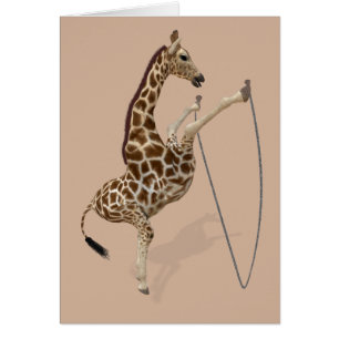 Cartão Rope Jumping Giraffe Athlete
