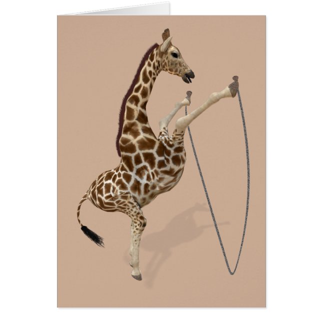 Cartão Rope Jumping Giraffe Athlete (Frente)
