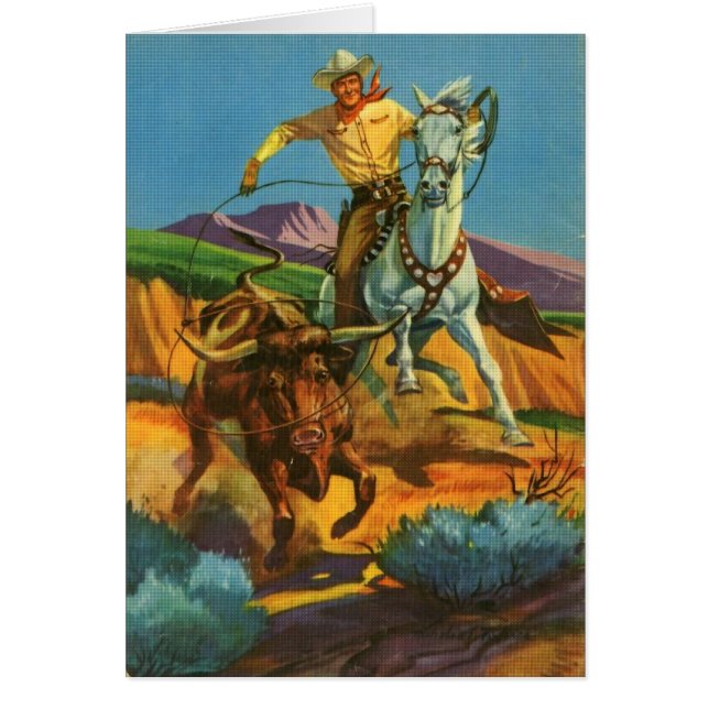 Cartão Roping um boi (Frente)