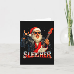 Cartão Roqueiro Sleigher Papai Noel Design de Natal Diver