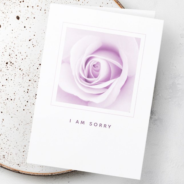 Cartão Rosa (Purple rose I am sorry apology folded Card)