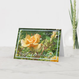 Cartão Rosa Amarelo aniversário de 40 anos Denise Frame A