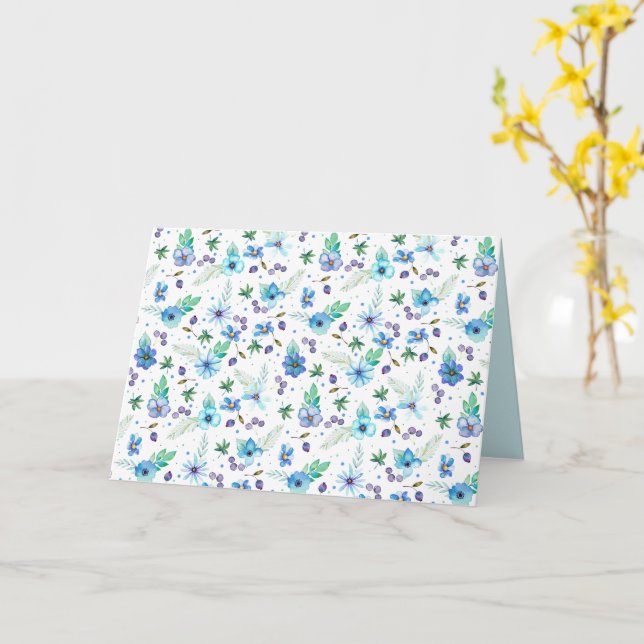 Cartão Rosa azul (Flor Amarela)