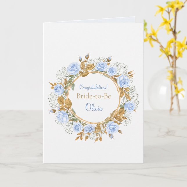 Cartão Rosa Azul Dourado (Flor Amarela)