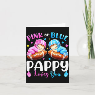 Cartão Rosa azul papai ama você bebê revelação do sexo fo