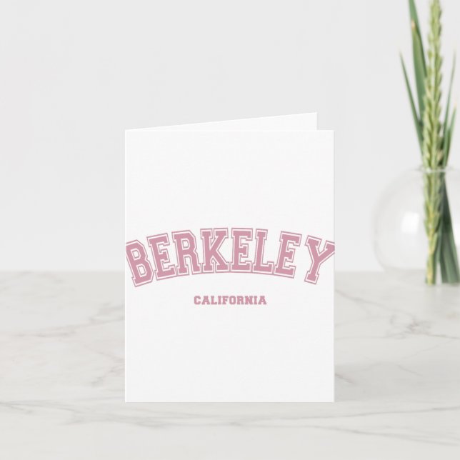 Cartão Rosa Berkeley Califórnia Ca Estilo Varsity Em Berk (Frente)
