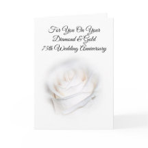 Rosa Branca Personalizada 75º Aniversário de Casam