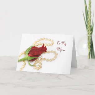 Cartão Rosa da esposa de aniversário
