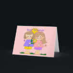 Cartão Rosa das meninas 2 dos melhores amigos do miúdo<br><div class="desc">Rosa das meninas 2 dos melhores amigos do miúdo dois do cartão</div>