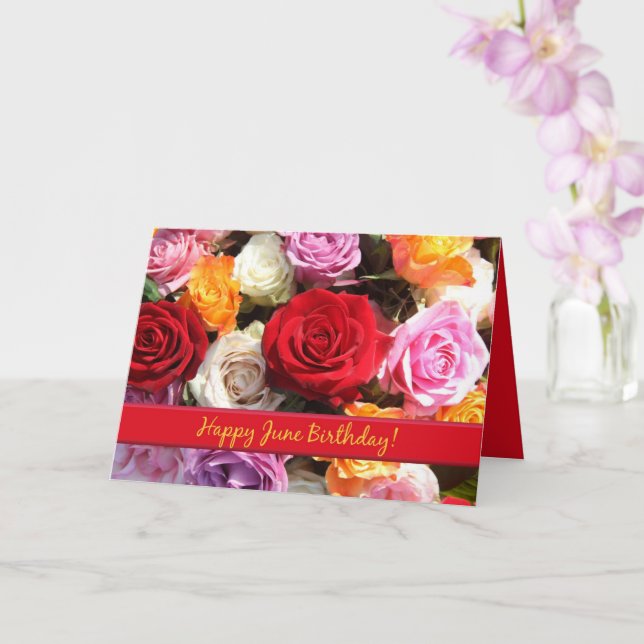 Cartão Rosa de Aniversário de Junho, Flor do Mês de Nasci (Orquídea)