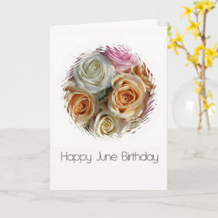 Cartão Rosa de Aniversário de Junho, Flor do Mês de Nasci