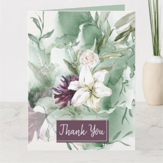 Cartão Rosa de Aquarela, Lily, Magnolia