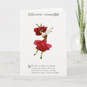 Cartão Rosa de Beleza Americana, Arte do Livro de Flores