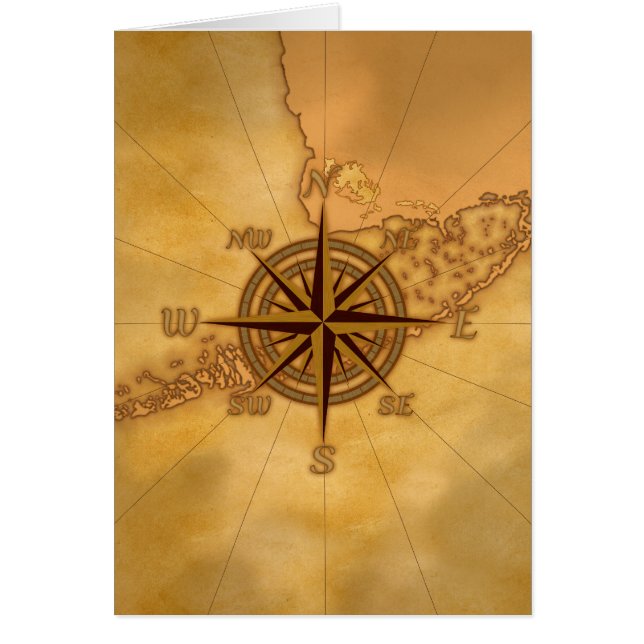 Cartão Rosa de compasso antigo do estilo (Frente)