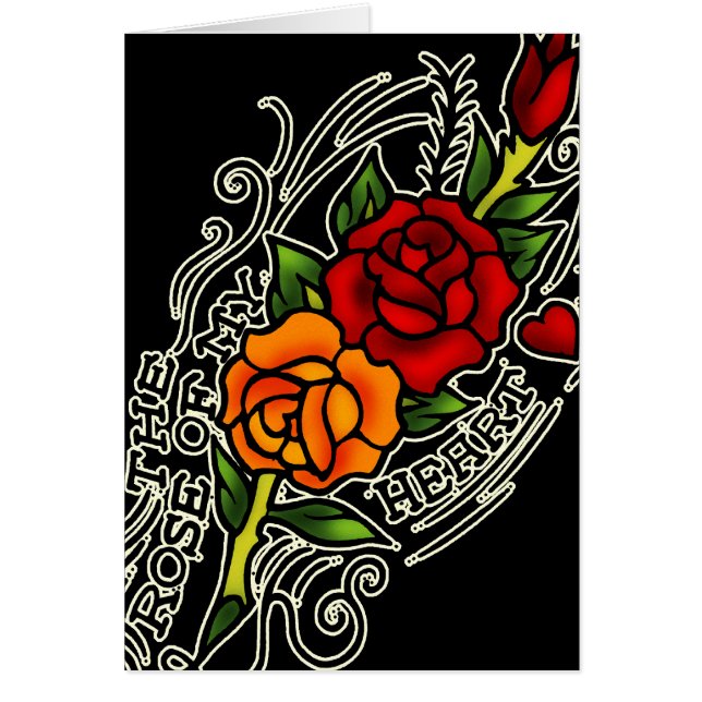 Cartão Rosa de Coração (Frente)