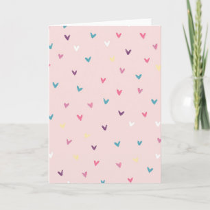 Cartão Rosa de Corações Pastel Adoráveis