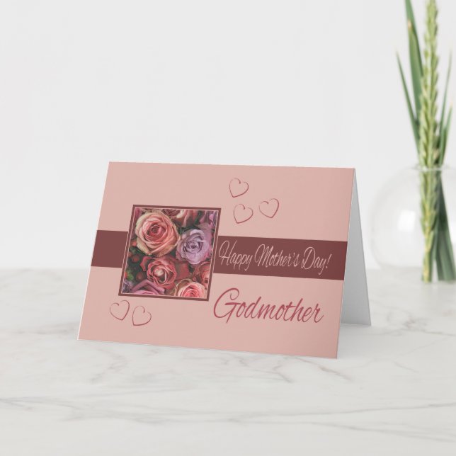 Cartão rosa de Dia de as mães Feliz (Frente)