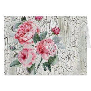 Cartão Rosa de fissuras e vinhetas