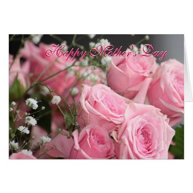 Cartão Rosa de jardim rosa (Frente Horizontal)