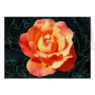 Cartão Rosa de laranja claro