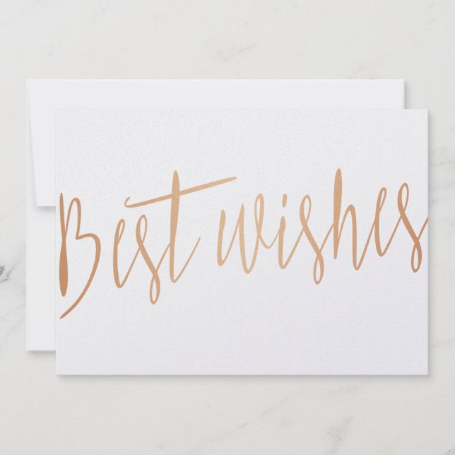 Cartão Rosa de ouro para caligrafia moderna "Melhores des (Frente)
