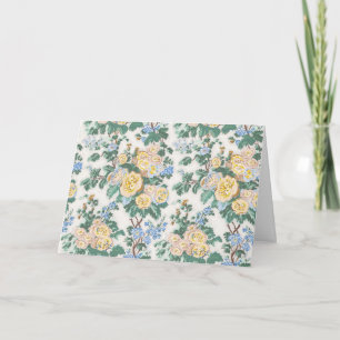 Cartão Rosa de Repolho Citrino, Chintz Floral Rústico