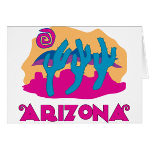 Cartão Rosa do deserto da arizona