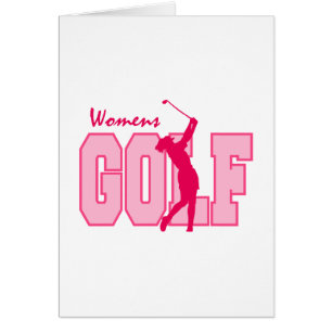 Cartão Rosa do golfe das mulheres