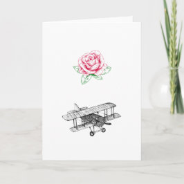 Cartão Rosa e avião
