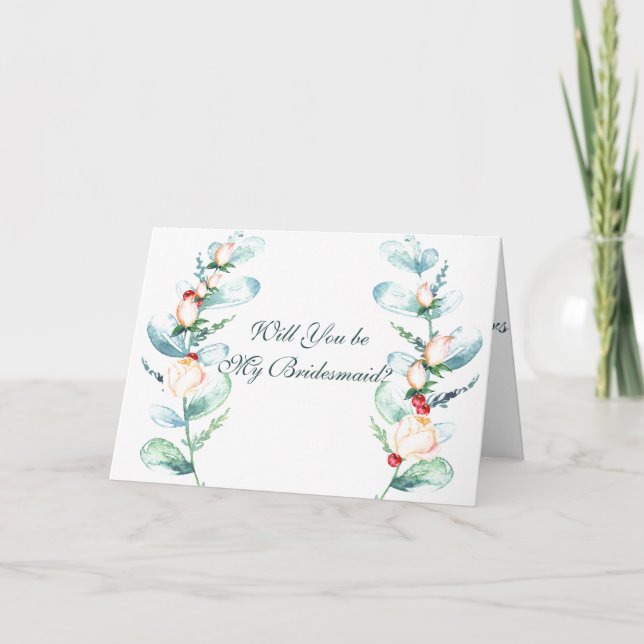 Cartão Rosa e Berry, você será minha madrinha? (Frente)