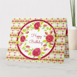 Cartão Rosa E Borgonha