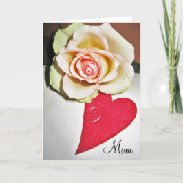 Cartão Rosa e Dia de as mães do coração