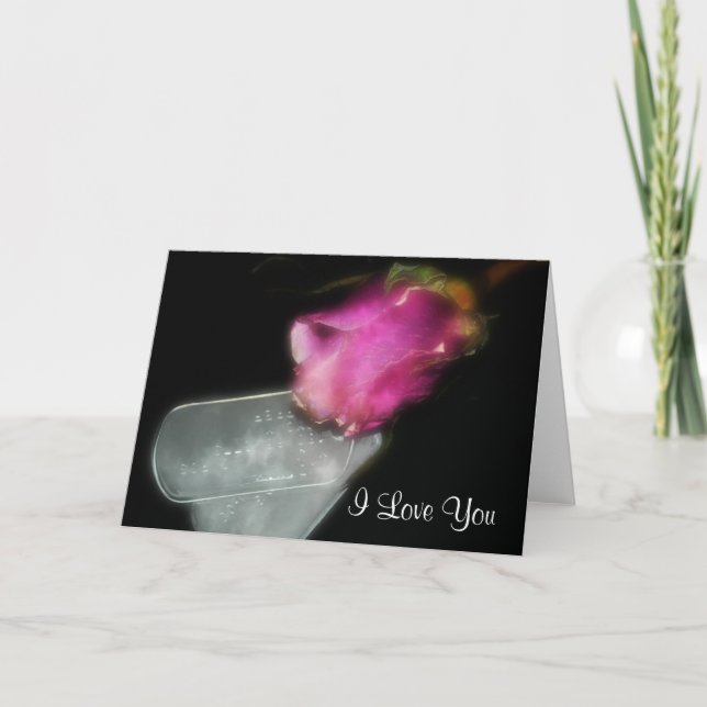 Cartão Rosa e dog tags (Frente)